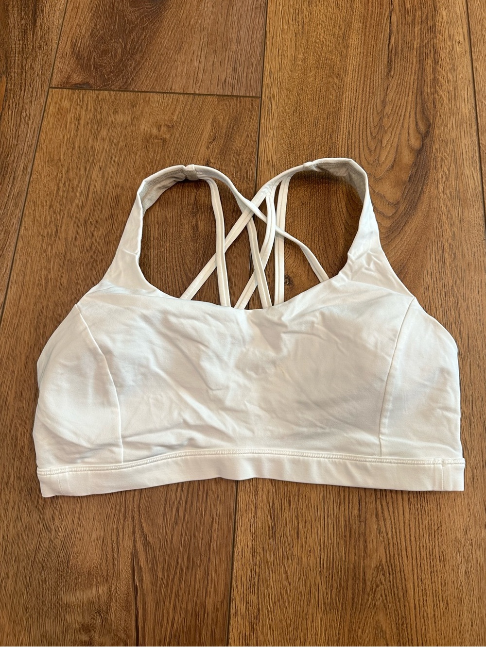 lululemon athletica White Strappy Sports Bra with Crisscross Back - Picture 1 of 3